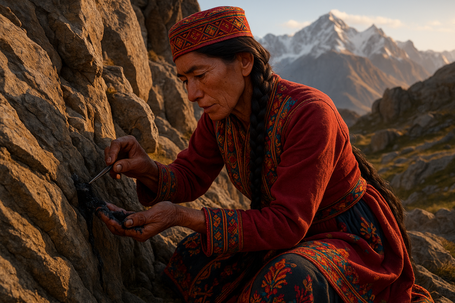 Récolte artisanale du Shilajit Altaï